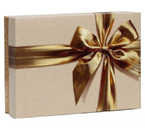 Коробка подарочная с крышкой (в собранном виде), 21×15×5 см, «Бант», золотистая