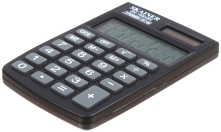 Калькулятор карманный 8-разрядный Skainer SK-108XBK, серый