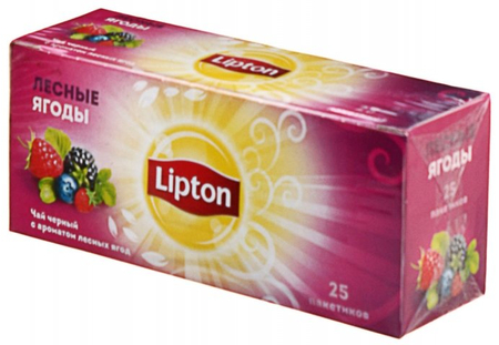 Чай Lipton , 45 г, 25 пакетиков, черный чай с ароматом лесных ягод