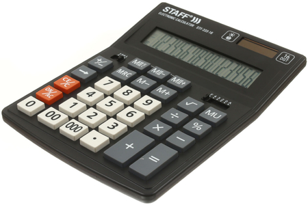 Калькулятор 16-разрядный Staff STF-333, черный