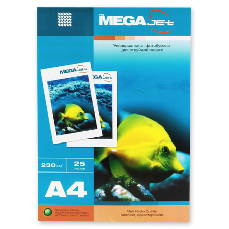 Бумага для струйной фотопечати матовая односторонняя ProMega Jet, А4 (210*297 мм), 230 г/м2, 25 л.