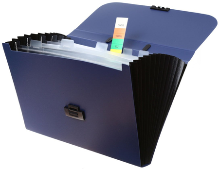 Портфель пластиковый 7 отделений Office Space, 330*235*35 мм, синий Портфель пластиковый 7 отделений Office Space, 330*235*35 мм, синий