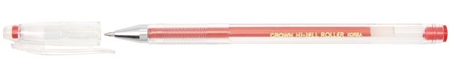 Ручка гелевая Crown Hi-Jell, корпус прозрачный, стержень красный