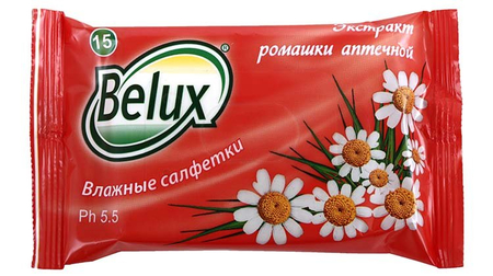 Салфетки влажные Belux, 15 шт., ассорти (цена за 1 упаковку)