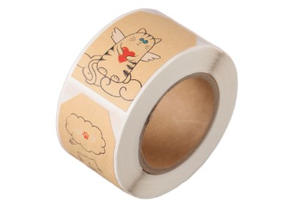 Наклейки бумажные в рулоне Sima-Land, 3×5 см, 200 шт., «Бирки. Котики» (крафт-бумага) Наклейки бумажные в рулоне Sima-Land, 3×5 см, 200 шт., «Бирки. Котики» (крафт-бумага)