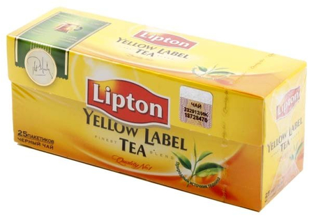 Чай Lipton Yellow Label Tea , 50 г, 25 пакетиков, черный чай