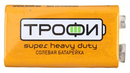 Батарейка солевая «Трофи» Heavy Duty, 9V, 6F22, 0% Батарейка солевая «Трофи» Heavy Duty, 9V, 6F22, 0%