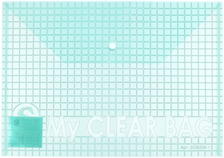 Папка-конверт пластиковая на кнопке My Clear Bag, толщина пластика 0,18 мм, прозрачная цветная (ассорти) 