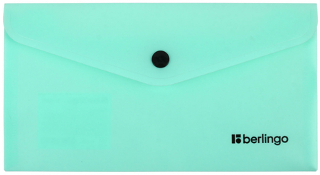 Папка-конверт пластиковая на кнопке Berlingo Instinct С6 (А6), толщина пластика 0,20 мм, мятная