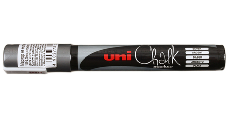 Маркер меловой Uni Chalk, серебристый