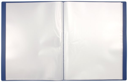 Папка пластиковая на 100 файлов Basic, толщина пластика 0,8 мм, синяя