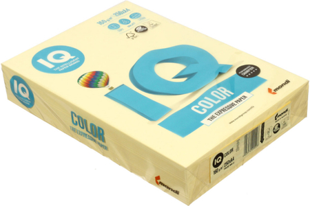 Бумага офисная цветная IQ Color, А4 (210*297 мм), 160 г/м2, 250 л., желтая