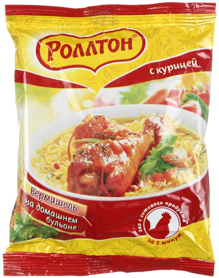 Вермишель быстрого приготовления «Роллтон» , 60 г, на домашнем бульоне с курицей Вермишель быстрого приготовления «Роллтон» , 60 г, на домашнем бульоне с курицей