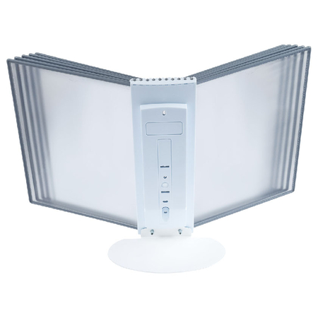 Демосистема настольная OfficeSpace, корпус - белый, панели - серые Демосистема настольная OfficeSpace, корпус - белый, панели - серые