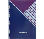 Тетрадь общая А4, 96 л. на гребне Office Style, 205×290 мм, клетка, синяя Тетрадь общая А4, 96 л. на гребне Office Style, 205×290 мм, клетка, синяя