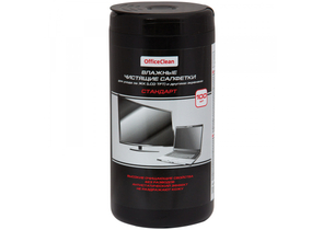 Салфетки чистящие для ЖК и других экранов OfficeClean «Стандарт», 100 шт., в тубе