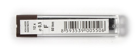 Грифели для автоматических карандашей Koh-i-Noor, толщина грифеля 0,5 мм, твердость ТМ (F), 12 шт. Грифели для автоматических карандашей Koh-i-Noor, толщина грифеля 0,5 мм, твердость ТМ (F), 12 шт.