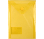 Папка-конверт пластиковая на кнопке OfficeSpace А6, толщина пластика 0,15 мм, желтая