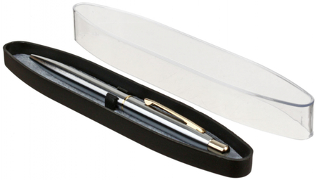 Ручка шариковая подарочная Brauberg Brioso, корпус золотистый с серебристым, синяя