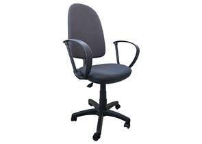 Кресло офисное «Престиж» для персонала, обивка — ткань серая (однотонная)