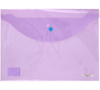 Папка-конверт пластиковая на кнопке «Юнландия Standard» А4+, толщина пластика 0,18 мм, прозрачная фиолетовая