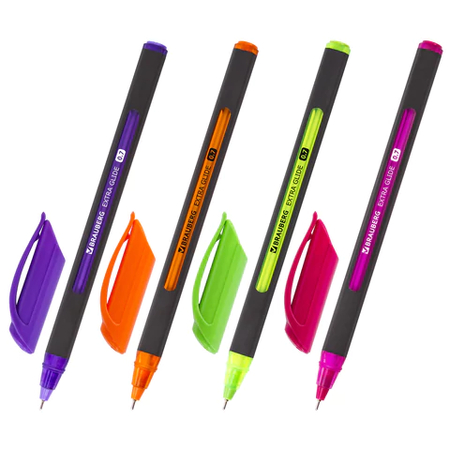 Ручка шариковая одноразовая Brauberg Extra Glide Soft Color, корпус ассорти, стержень синий Ручка шариковая одноразовая Brauberg Extra Glide Soft Color, корпус ассорти, стержень синий