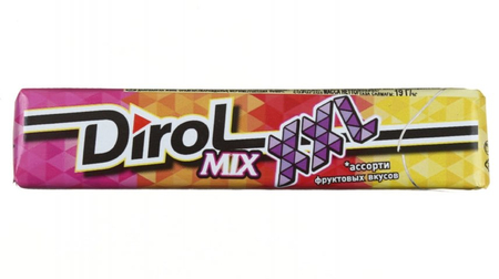 Жевательная резинка Dirol Fruit MIX XXL без сахара, 19 г, ассорти фруктовых вкусов