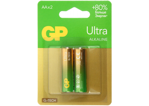 Батарейки щелочные GP Ultra G-Tech, AA, LR6, 1.5V, 2 шт.