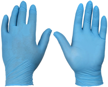 Перчатки нитриловые смотровые одноразовые «Фармин», размер L, 100 пар (200 шт.), голубые