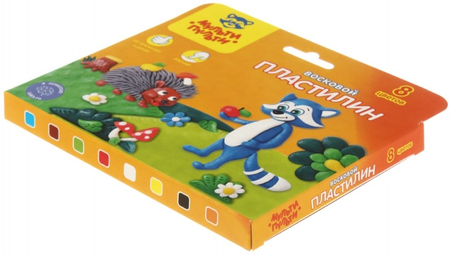 Пластилин восковой «Енот в лесу», 8 цветов, 120 г, со стекой Пластилин восковой «Енот в лесу», 8 цветов, 120 г, со стекой