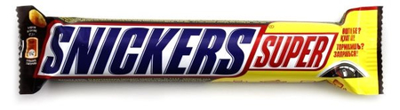 Батончик шоколадный Snickers, 95 г, с арахисом, карамелью и нугой