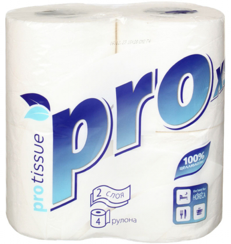Бумага туалетная Protissue, 4 рулона, ширина 95 мм, белая Бумага туалетная Protissue, 4 рулона, ширина 95 мм, белая