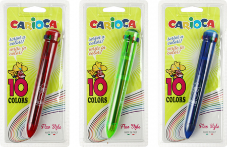 Ручка шариковая автоматическая детская многофункциональная Cariora Fluo, 10 цветов, корпус ассорти Ручка шариковая автоматическая детская многофункциональная Cariora Fluo, 10 цветов, корпус ассорти