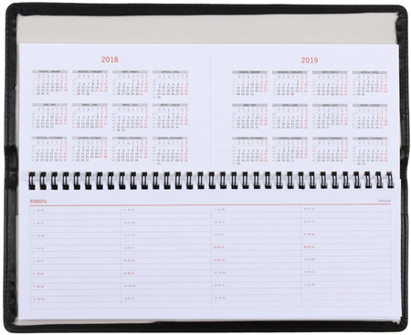 Планинг датированный на гребне на 2018 год Avanti, 310*120 мм, 64 л., черный