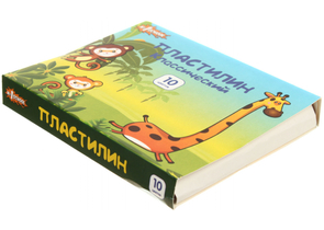 Пластилин «Джунгли» №1School, 10 цветов, 150 г, со стеком