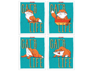 Тетрадь общая А5, 48 л. на скобе «Кошачья жизнь»