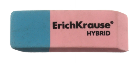 Ластик ErichKrause Hybrid, 54*18*8 мм, розовый с синим Ластик ErichKrause Hybrid, 54*18*8 мм, розовый с синим