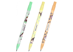 Карандаш цанговый Brauberg, толщина грифеля 2 мм, «Милые коты», ассорти