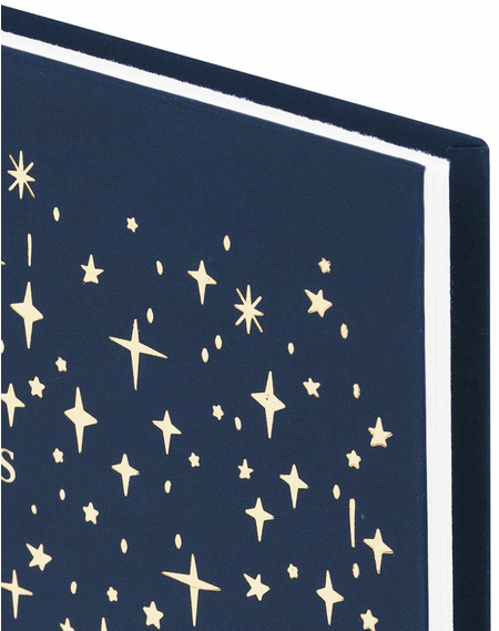 Ежедневник недатированный Staff (А5, фольга), 145*215 мм, 128 л., Stars, темно-синий