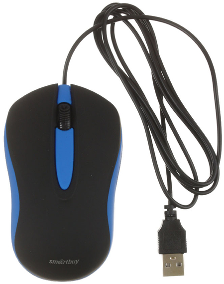 Мышь компьютерная Smartbuy One SBM-329, USB, проводная, черно-синяя Мышь компьютерная Smartbuy One SBM-329, USB, проводная, черно-синяя