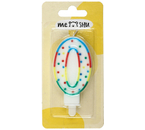 Свеча для торта с держателем «Цифра» Meshu, «Цифра 0»