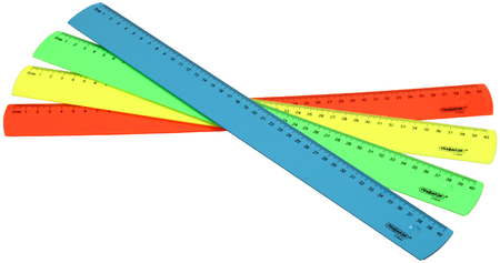 Линейка пластиковая «Пифагор» Neon, 40 см, ассорти