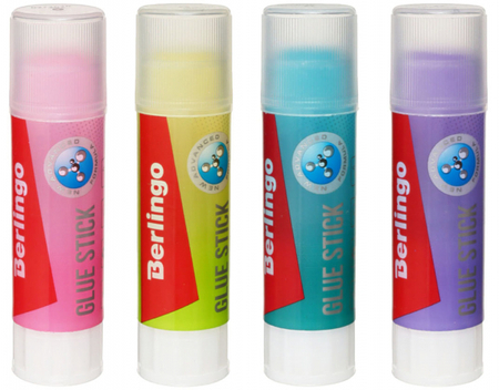 Клей-карандаш Berlingo Aqua, 15 г, (цветной), ассорти Клей-карандаш Berlingo Aqua, 15 г, (цветной), ассорти