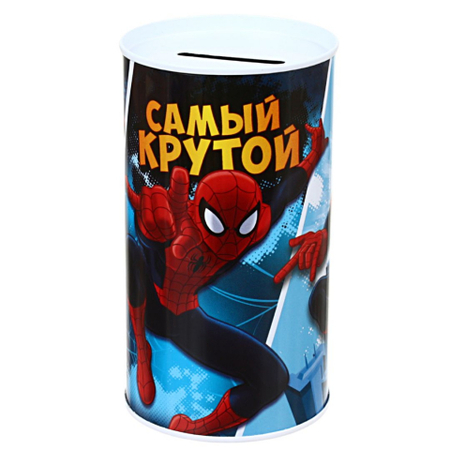 Копилка жестяная Sima-Land, 6,5*12 см, «Самый крутой. Человек-паук»