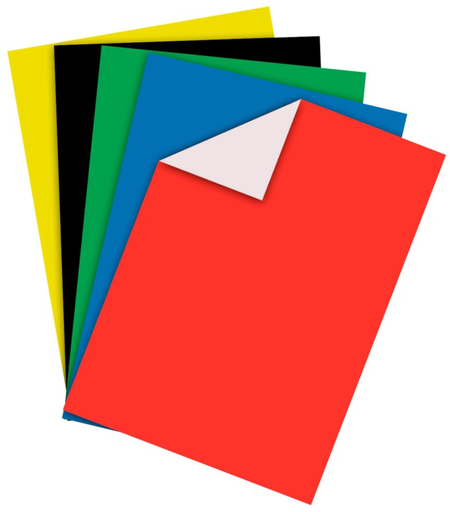 Картон цветной односторонний А4 «Пифагор», 5 цветов, 5 л., немелованный, матовый