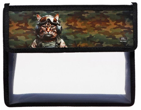 Папка для тетрадей на липучке Calligrata, 230*190*50 мм, «Кот камуфляж» Папка для тетрадей на липучке Calligrata, 230*190*50 мм, «Кот камуфляж»