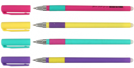 Ручка гелевая Lorex Slim Soft Grip «Пиши-стирай», Neon, корпус ассорти, стержень синий