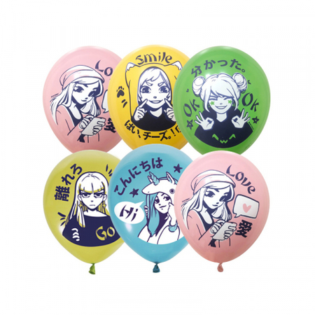 Шары воздушные «ПатиБум», 25 шт., 10"/30 см, «Девчонки Аниме», ассорти Шары воздушные «ПатиБум», 25 шт., 10"/30 см, «Девчонки Аниме», ассорти