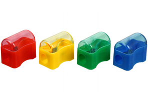 Точилка пластиковая Workmate, 1 отверстие, с контейнером, ассорти Точилка пластиковая Workmate, 1 отверстие, с контейнером, ассорти