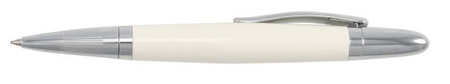 Ручка подарочная шариковая Manzoni Arezzo, корпус белый, с хромированной отделкой